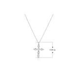 .925 Sterling Silver Gemstone or Cultured Pearl Classic Cross Pendant Necklace on 18" Chain - Choice of Birthstone Colors