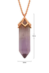 MORGAN & PAIGE Bronze 18K Gold, 14k Rose Gold or Rhodium Plated Hexagonal Crystal Pendant Necklace - Gold Necklace Healing Chakra Necklace for Women, Lab Created or Genuine Gemstones Gift 32"