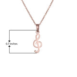MORGAN & PAIGE 14K Rose Gold Plated 925 Sterling Silver Music Note Pendant Necklace With 18" Cable Chain
