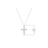 .925 Sterling Silver Gemstone or Cultured Pearl Classic Cross Pendant Necklace on 18" Chain - Choice of Birthstone Colors