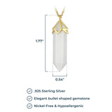 MORGAN & PAIGE Bronze 18K Gold, 14k Rose Gold or Rhodium Plated Hexagonal Crystal Pendant Necklace - Gold Necklace Healing Chakra Necklace for Women, Lab Created or Genuine Gemstones Gift 32"