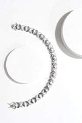 MORGAN & PAIGE .925 Sterling Silver XOXO Hugs and Kisses Tennis Bracelets for Women - Polished Finish Elegant Design for Friendship and Relationship, Silver Bracelets for Women 7 inch