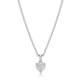 Sterling Silver Pendant Necklace Lab-Created Diamonds, Romantic Jewelry, Hypoallergenic, 18-inch Chain, Elegant Gift Box Included