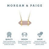 MORGAN & PAIGE .925 Sterling Silver 18K Gold Plated Hexagonal Crystal Pendant Necklace - Dainty Gold Necklace Healing Chakra Necklace for Women, Genuine Gemstones with or without Cubic Zirconia 16"