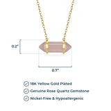 MORGAN & PAIGE .925 Sterling Silver 18K Gold Plated Hexagonal Crystal Pendant Necklace - Dainty Gold Necklace Healing Chakra Necklace for Women, Genuine Gemstones with or without Cubic Zirconia 16"