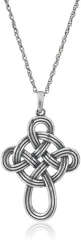 MORGAN & PAIGE .925 Sterling Silver Necklace Oxidized - Celtic Knot Cross, Shamrock Clover, Tinity Heart, Turtle, Angel and Mom Necklaces for Women, Dainty and Lightweight Intricate Design 18 inch