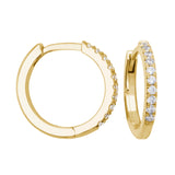 LUXLAB Diamond 1/2, 1/8 or 1/5 Carat Total Weight Lab-Created Diamond Hoop Earrings in 18K Gold-Plated Sterling Silver, Hypoallergenic Earrings for Women