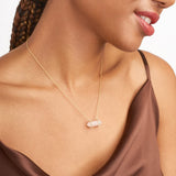 MORGAN & PAIGE .925 Sterling Silver 18K Gold Plated Hexagonal Crystal Pendant Necklace - Dainty Gold Necklace Healing Chakra Necklace for Women, Genuine Gemstones with or without Cubic Zirconia 16"