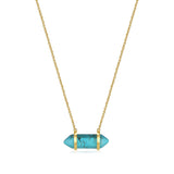 MORGAN & PAIGE .925 Sterling Silver 18K Gold Plated Hexagonal Crystal Pendant Necklace - Dainty Gold Necklace Healing Chakra Necklace for Women, Genuine Gemstones with or without Cubic Zirconia 16"