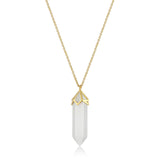 MORGAN & PAIGE Bronze 18K Gold, 14k Rose Gold or Rhodium Plated Hexagonal Crystal Pendant Necklace - Gold Necklace Healing Chakra Necklace for Women, Lab Created or Genuine Gemstones Gift 32"