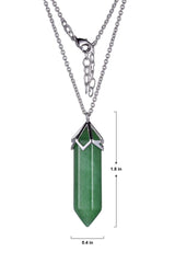 MORGAN & PAIGE Bronze 18K Gold, 14k Rose Gold or Rhodium Plated Hexagonal Crystal Pendant Necklace - Gold Necklace Healing Chakra Necklace for Women, Lab Created or Genuine Gemstones Gift 32"