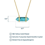 MORGAN & PAIGE .925 Sterling Silver 18K Gold Plated Hexagonal Crystal Pendant Necklace - Dainty Gold Necklace Healing Chakra Necklace for Women, Genuine Gemstones with or without Cubic Zirconia 16"