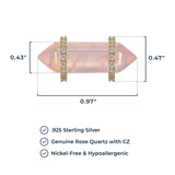 MORGAN & PAIGE .925 Sterling Silver 18K Gold Plated Hexagonal Crystal Pendant Necklace - Dainty Gold Necklace Healing Chakra Necklace for Women, Genuine Gemstones with or without Cubic Zirconia 16"