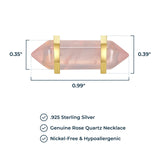 MORGAN & PAIGE .925 Sterling Silver 18K Gold Plated Hexagonal Crystal Pendant Necklace - Dainty Gold Necklace Healing Chakra Necklace for Women, Genuine Gemstones with or without Cubic Zirconia 16"