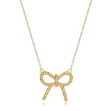 MORGAN & PAIGE 18K Yellow Gold Plated 925 Sterling Silver Bow Pendant Necklace