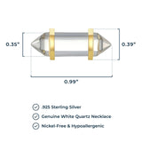 MORGAN & PAIGE .925 Sterling Silver 18K Gold Plated Hexagonal Crystal Pendant Necklace - Dainty Gold Necklace Healing Chakra Necklace for Women, Genuine Gemstones with or without Cubic Zirconia 16"