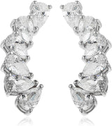 MORGAN & PAIGE Sterling Silver Cubic Zirconia Pear Cut Ear Crawlers