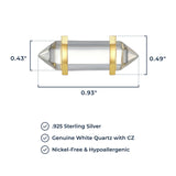 MORGAN & PAIGE .925 Sterling Silver 18K Gold Plated Hexagonal Crystal Pendant Necklace - Dainty Gold Necklace Healing Chakra Necklace for Women, Genuine Gemstones with or without Cubic Zirconia 16"