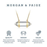 MORGAN & PAIGE .925 Sterling Silver 18K Gold Plated Hexagonal Crystal Pendant Necklace - Dainty Gold Necklace Healing Chakra Necklace for Women, Genuine Gemstones with or without Cubic Zirconia 16"