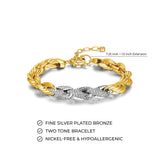 MORGAN & PAIGE Cubic Zirconia Rope Chain Bracelet 7.25" + 1.5" Extention - Choise of Width and Color