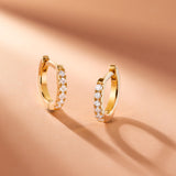 LUXLAB Diamond 1/2, 1/8 or 1/5 Carat Total Weight Lab-Created Diamond Hoop Earrings in 18K Gold-Plated Sterling Silver, Hypoallergenic Earrings for Women