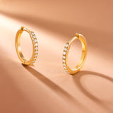 LUXLAB Diamond 1/2, 1/8 or 1/5 Carat Total Weight Lab-Created Diamond Hoop Earrings in 18K Gold-Plated Sterling Silver, Hypoallergenic Earrings for Women