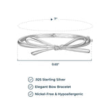 MORGAN & PAIGE Rhodium Plated 925 Sterling Silver Bow Pendant Necklace or Hinged Bangle Bracelet for Women