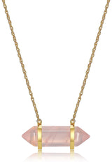 MORGAN & PAIGE .925 Sterling Silver 18K Gold Plated Hexagonal Crystal Pendant Necklace - Dainty Gold Necklace Healing Chakra Necklace for Women, Genuine Gemstones with or without Cubic Zirconia 16"