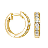 LUXLAB Diamond 1/2, 1/8 or 1/5 Carat Total Weight Lab-Created Diamond Hoop Earrings in 18K Gold-Plated Sterling Silver, Hypoallergenic Earrings for Women