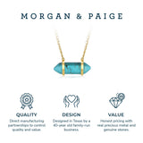 MORGAN & PAIGE .925 Sterling Silver 18K Gold Plated Hexagonal Crystal Pendant Necklace - Dainty Gold Necklace Healing Chakra Necklace for Women, Genuine Gemstones with or without Cubic Zirconia 16"