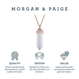 MORGAN & PAIGE Bronze 18K Gold, 14k Rose Gold or Rhodium Plated Hexagonal Crystal Pendant Necklace - Gold Necklace Healing Chakra Necklace for Women, Lab Created or Genuine Gemstones Gift 32"