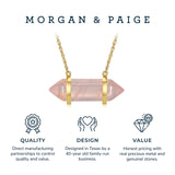 MORGAN & PAIGE .925 Sterling Silver 18K Gold Plated Hexagonal Crystal Pendant Necklace - Dainty Gold Necklace Healing Chakra Necklace for Women, Genuine Gemstones with or without Cubic Zirconia 16"