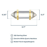 MORGAN & PAIGE .925 Sterling Silver 18K Gold Plated Hexagonal Crystal Pendant Necklace - Dainty Gold Necklace Healing Chakra Necklace for Women, Genuine Gemstones with or without Cubic Zirconia 16"