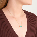 MORGAN & PAIGE .925 Sterling Silver 18K Gold Plated Hexagonal Crystal Pendant Necklace - Dainty Gold Necklace Healing Chakra Necklace for Women, Genuine Gemstones with or without Cubic Zirconia 16"