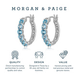 .925 Sterling Silver 3mm Gemstone Hoop Earrings - Choice of Gem Color