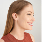 LUXLAB Diamond 1/2, 1/8 or 1/5 Carat Total Weight Lab-Created Diamond Hoop Earrings in 18K Gold-Plated Sterling Silver, Hypoallergenic Earrings for Women