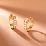 LUXLAB Diamond 1/2, 1/8 or 1/5 Carat Total Weight Lab-Created Diamond Hoop Earrings in 18K Gold-Plated Sterling Silver, Hypoallergenic Earrings for Women