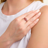 MORGAN & PAIGE .925 Sterling Silver Engagement Rings for Women - Promise Ring Prong-Set Stackable Three Stone Round Cut Cubic Zirconia Ring, Sterling Silver Rings Wedding Bands for Women