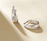 LUXLAB Diamond Hoop Earrings - Rhodium-Plated Sterling Silver, 3/8 Carat Total Weight, Lab-Created Diamonds, Hypoallergenic, Elegant Gift Box Included