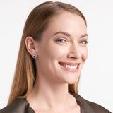 MORGAN & PAIGE .925 Sterling Silver Created Blue and White Sapphire Halo Cushion Shaped 1/3" Stud Earrings