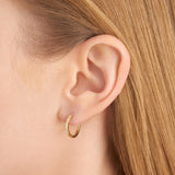 LUXLAB Diamond 1/2, 1/8 or 1/5 Carat Total Weight Lab-Created Diamond Hoop Earrings in 18K Gold-Plated Sterling Silver, Hypoallergenic Earrings for Women