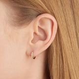 LUXLAB Diamond 1/2, 1/8 or 1/5 Carat Total Weight Lab-Created Diamond Hoop Earrings in 18K Gold-Plated Sterling Silver, Hypoallergenic Earrings for Women