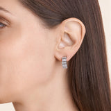 MORGAN & PAIGE .925 Sterling Silver and Cubic Zirconia J-Hoop Earrings (3 cttw)