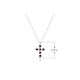 .925 Sterling Silver Gemstone or Cultured Pearl Classic Cross Pendant Necklace on 18" Chain - Choice of Birthstone Colors