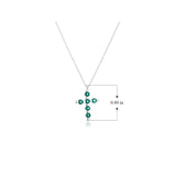 .925 Sterling Silver Gemstone or Cultured Pearl Classic Cross Pendant Necklace on 18" Chain - Choice of Birthstone Colors