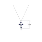 .925 Sterling Silver Gemstone or Cultured Pearl Classic Cross Pendant Necklace on 18" Chain - Choice of Birthstone Colors