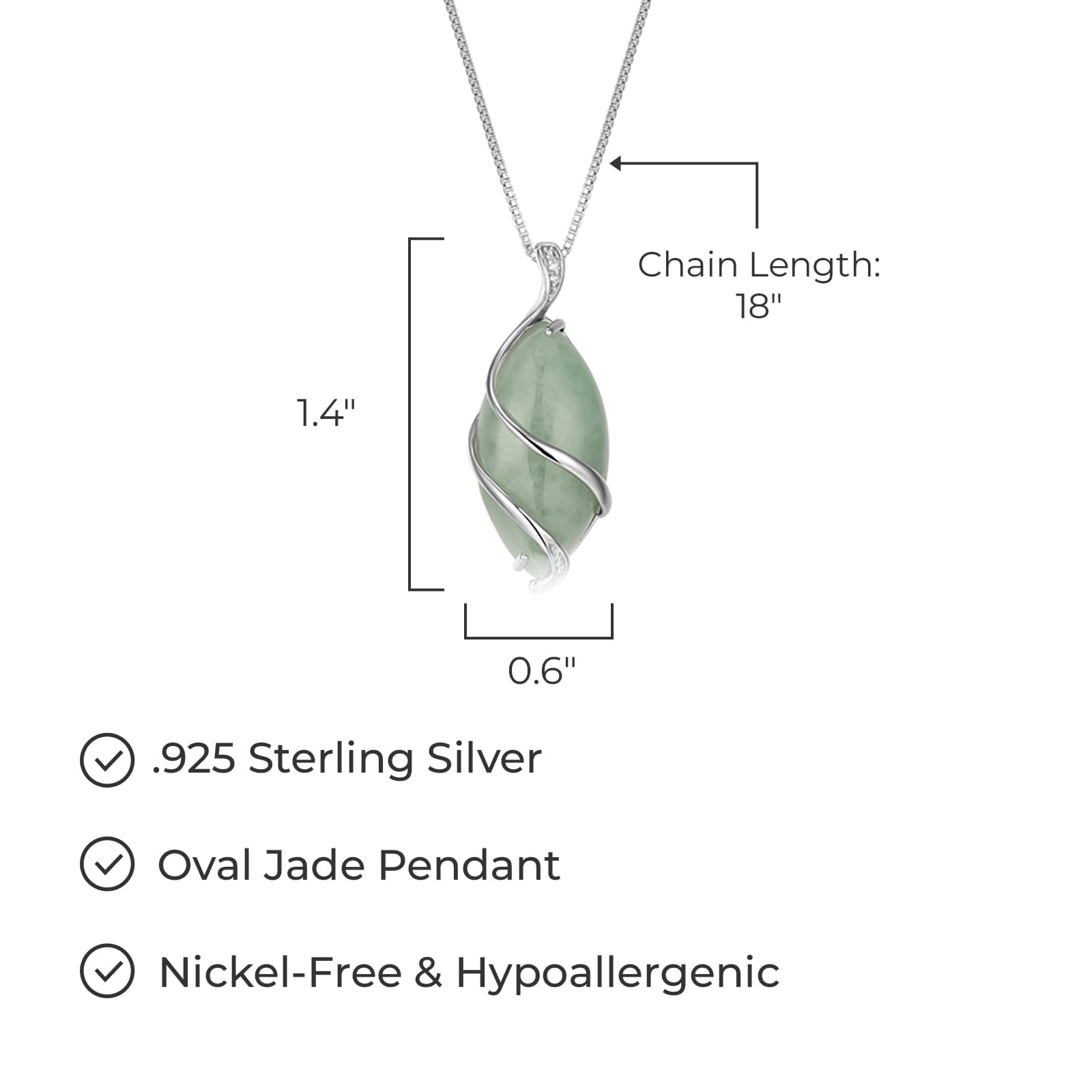 MORGAN & PAIGE .925 Sterling Silver Rhodium Plated Genuine Green