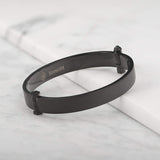 Room101 Stainless Steel with Black PVD 10mm Flat Matte Finish Mens Bangle Bracelet, 8"