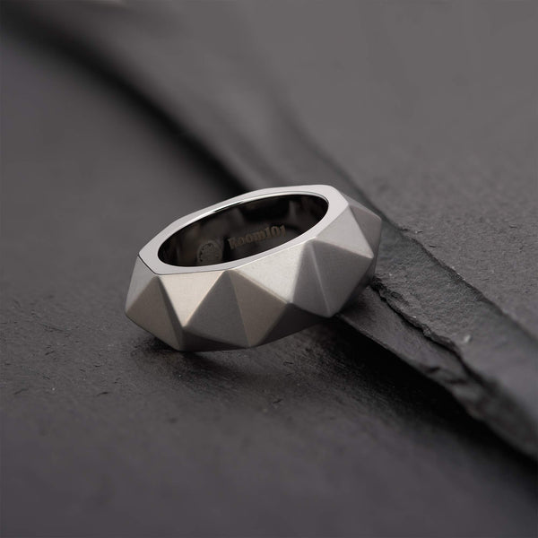 Room101 Matte Finish Stainless Steel 9mm Mens Punk Rock Ring - Size 9