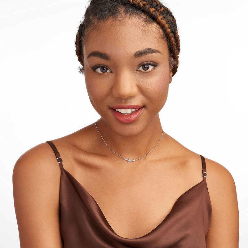 MORGAN PAIGE Sterling Silver Rhodium Plated Cubic Zirconia